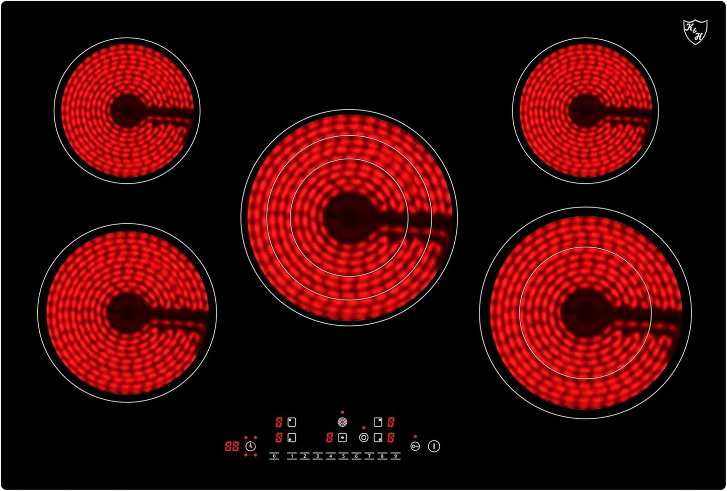 K&H 5 Burner 30 Inch Electric Stove Top Radiant Cooktop