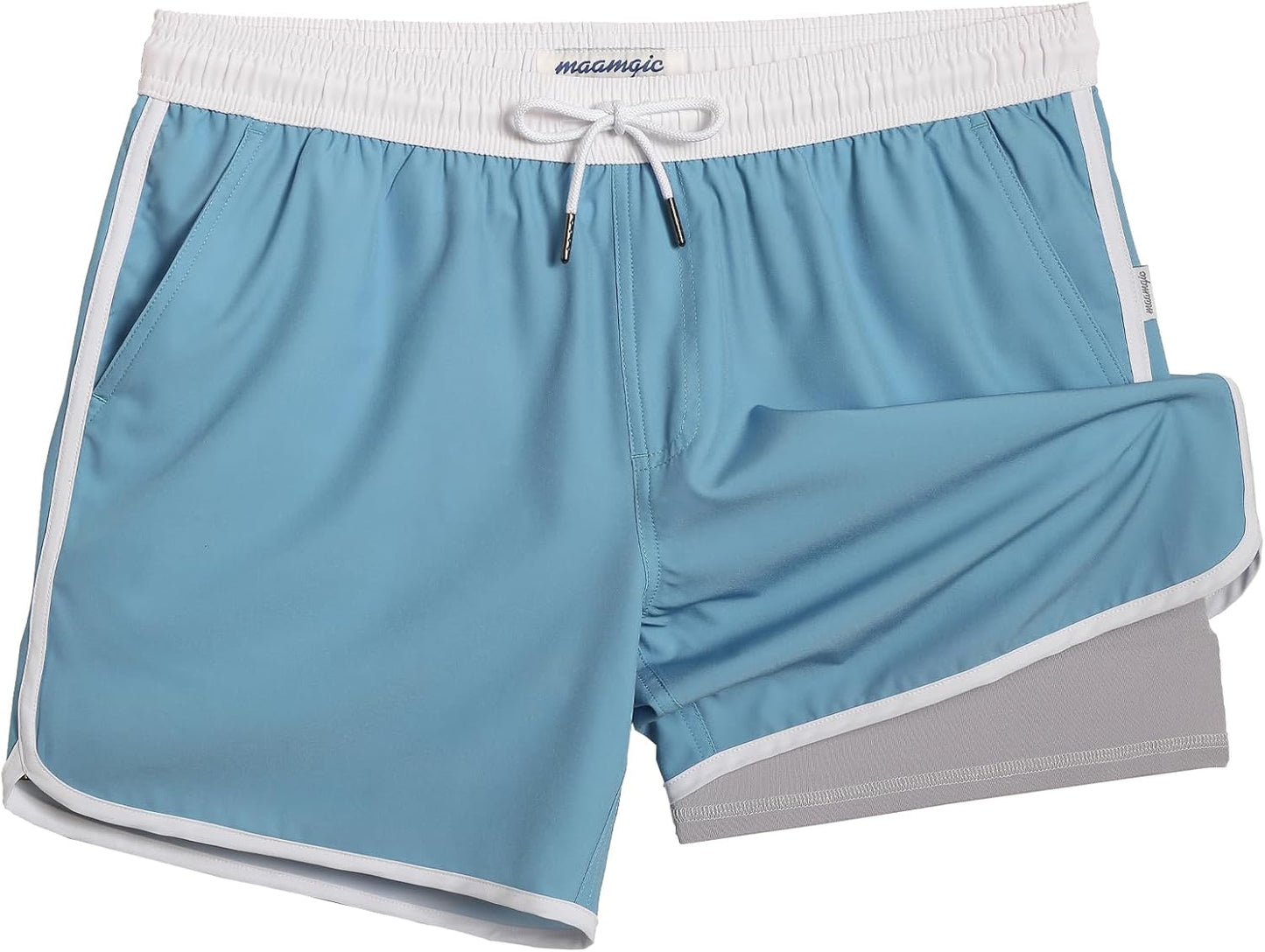 Vintage 80s 90s Style Swim Trunks for Men - Quick Dry Comfort
