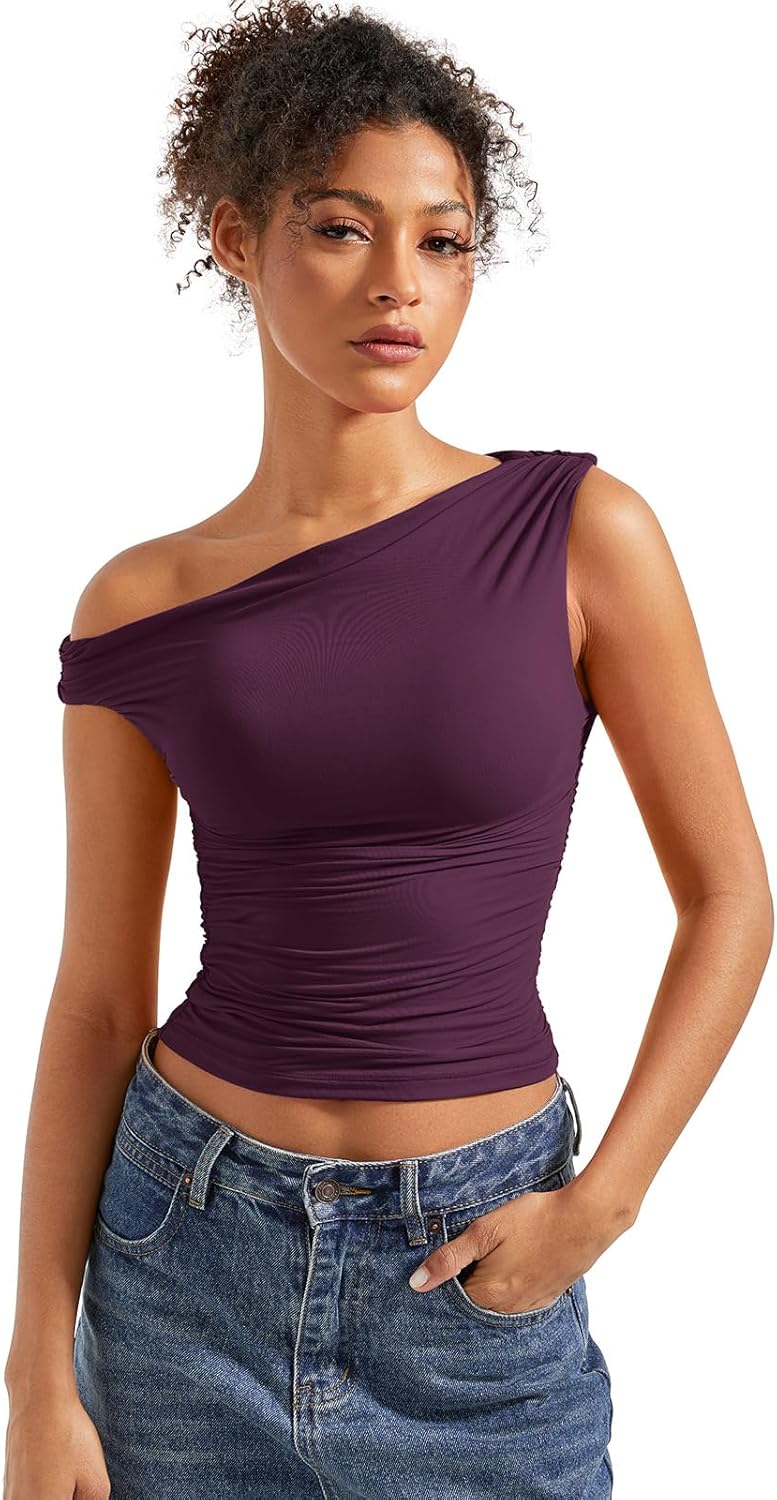 SUUKSESS Women Off Shoulder Tops for Trendy Y2K Style