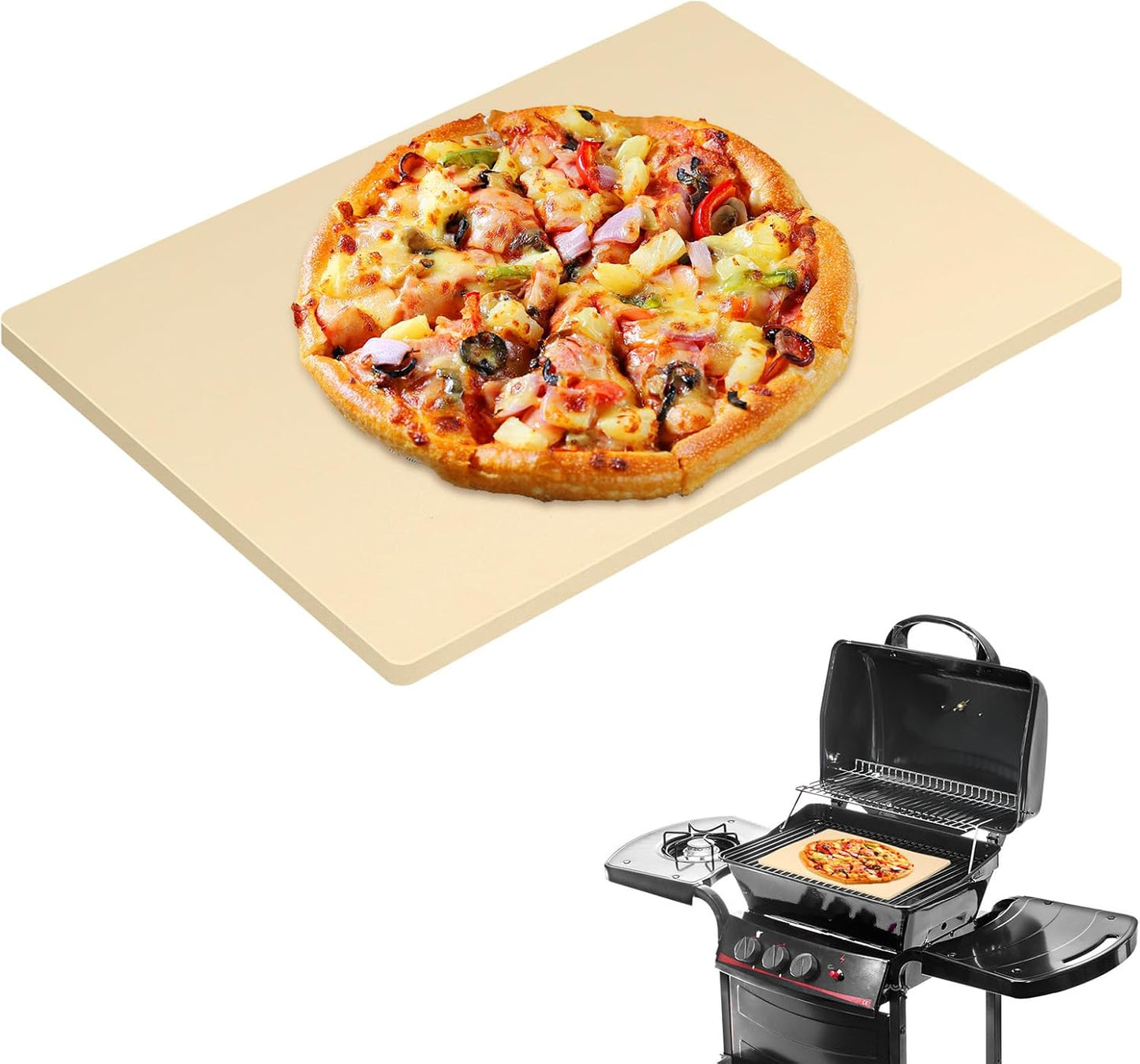 Extra Large Pizza Stone 24 x 18 for Grilling and Baking Needs