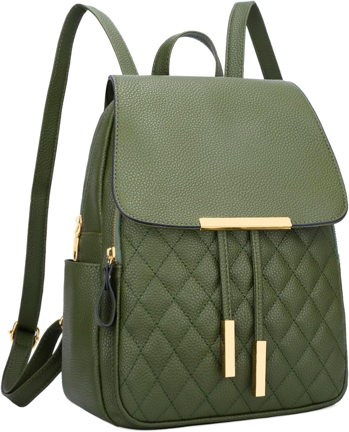 KKXIU Quilted Trendy Leather Backpack Purse for Women Travel