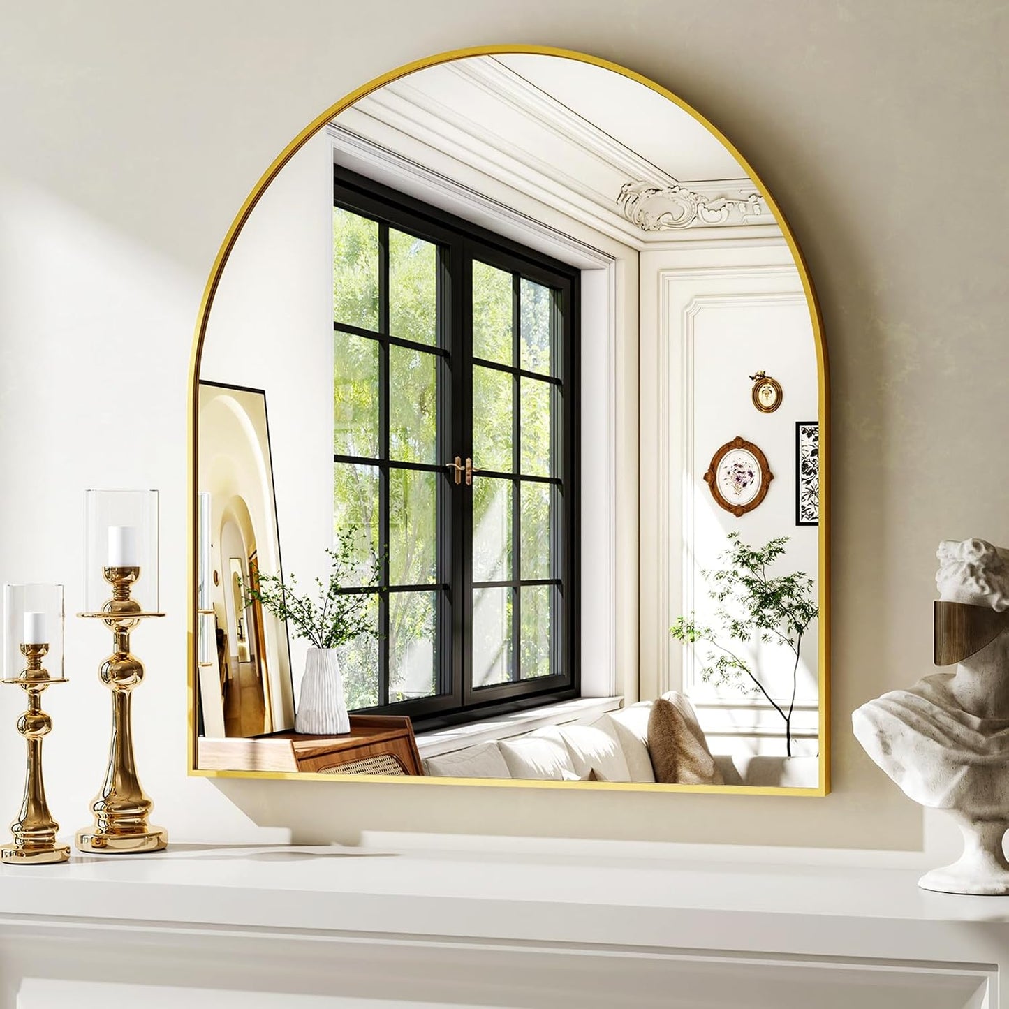 31x32 Arched Wall Mirror for Bathroom and Living Room Decor
