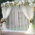 20x10 Ivory Tulle Backdrop Curtains for Parties - Sheer Photo Drapes