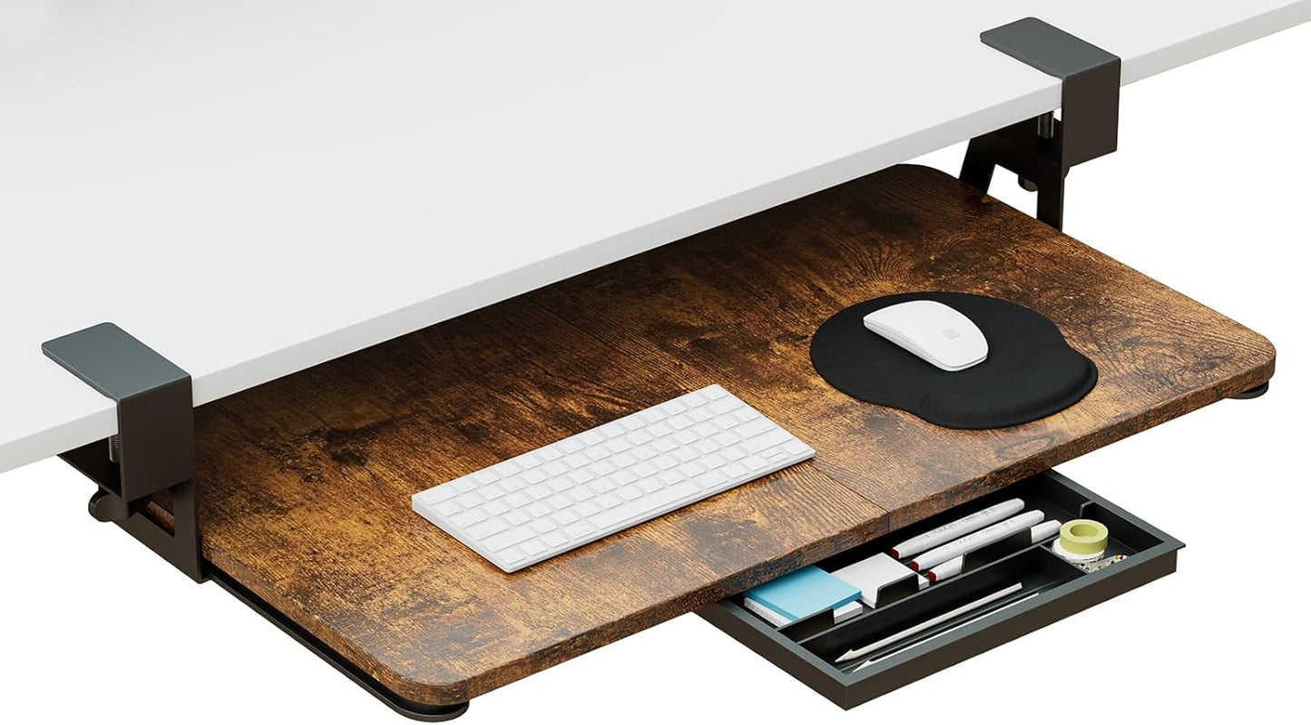 CALASK Large Desktop Keyboard Tray: Easy Pull-Out Installation!