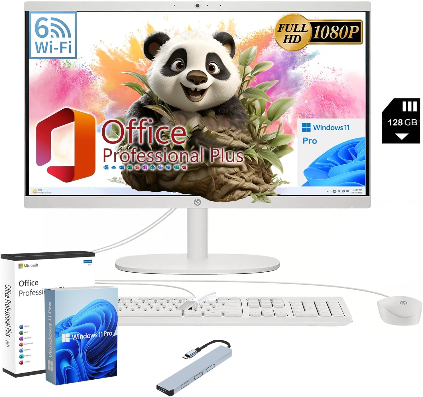 HP All-in-One Desktop Computer with 21.5in FHD Display