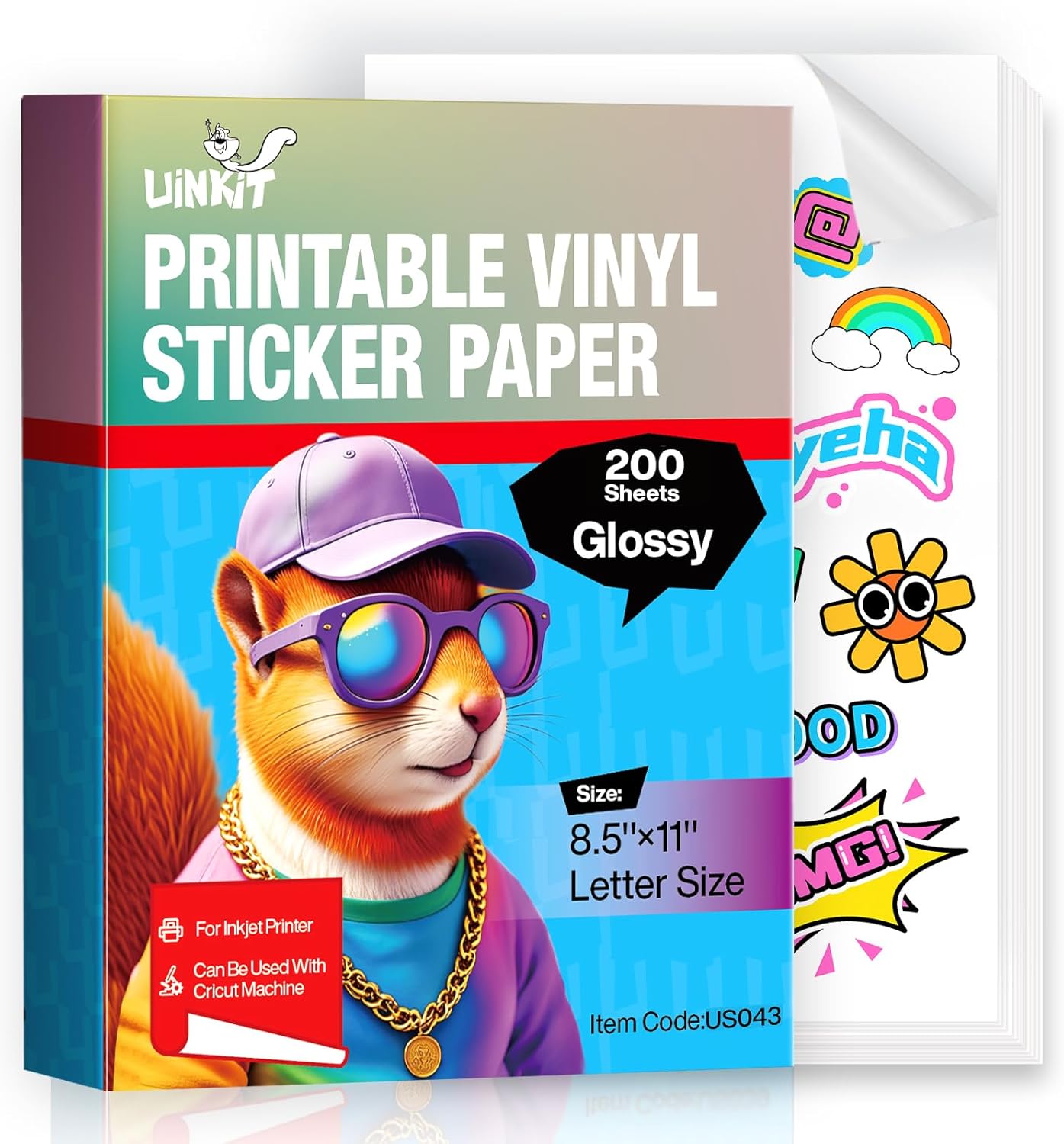 Premium Glossy Printable Vinyl Sticker Paper for Crafts & Photos