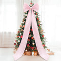 Giant Bow Decor 75 in Pink Satin - Oversized Ribbon Tie for Events
