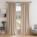 MIULEE Camel Beige Velvet Blackout Curtains Panels 84 in - Luxurious