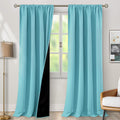 100% Blackout Curtains 95 in Length - Thermal, Soundproof Aqua