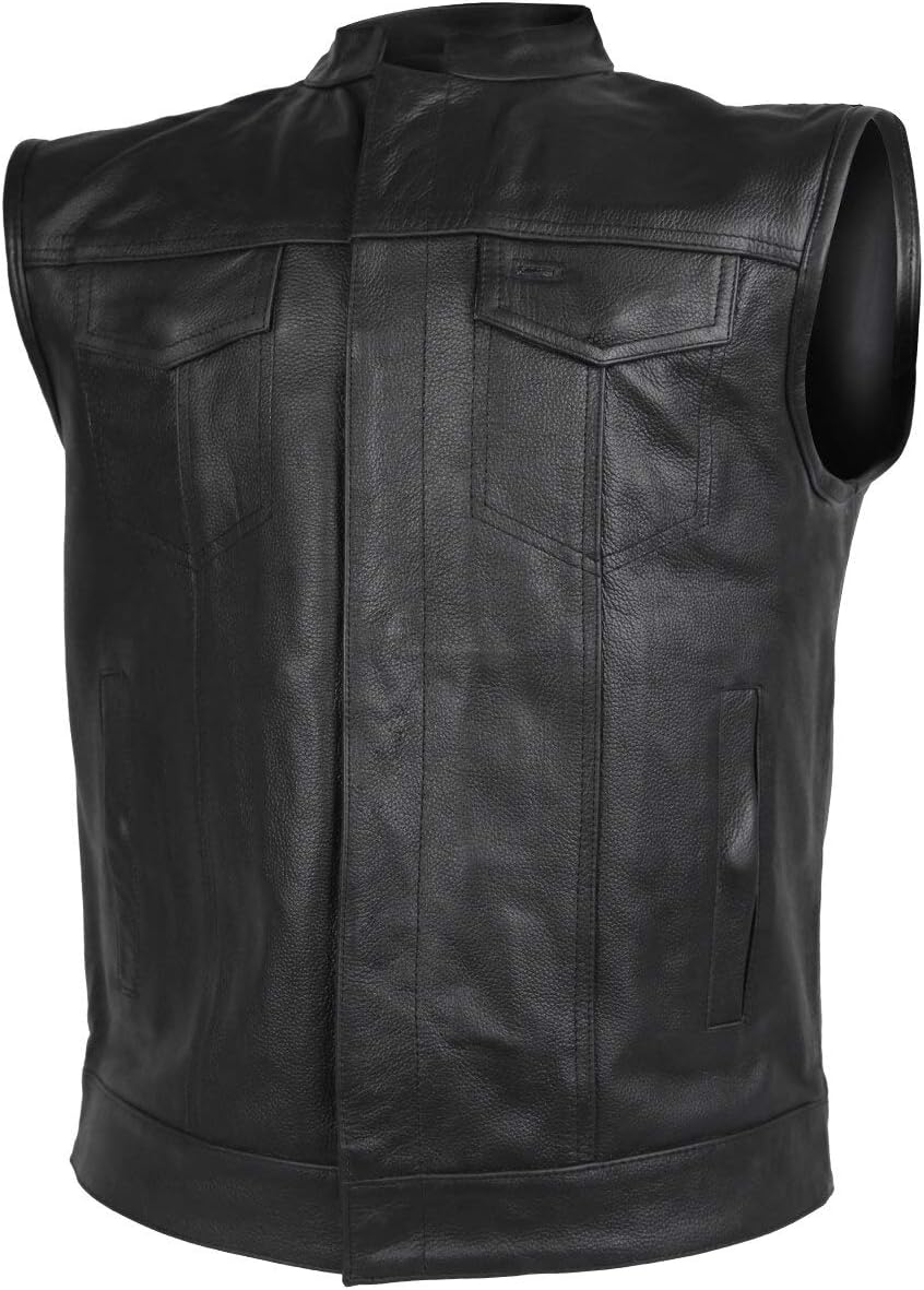 Vance Leather Zipper and Snap Closure Motorcycle Club Vest Review