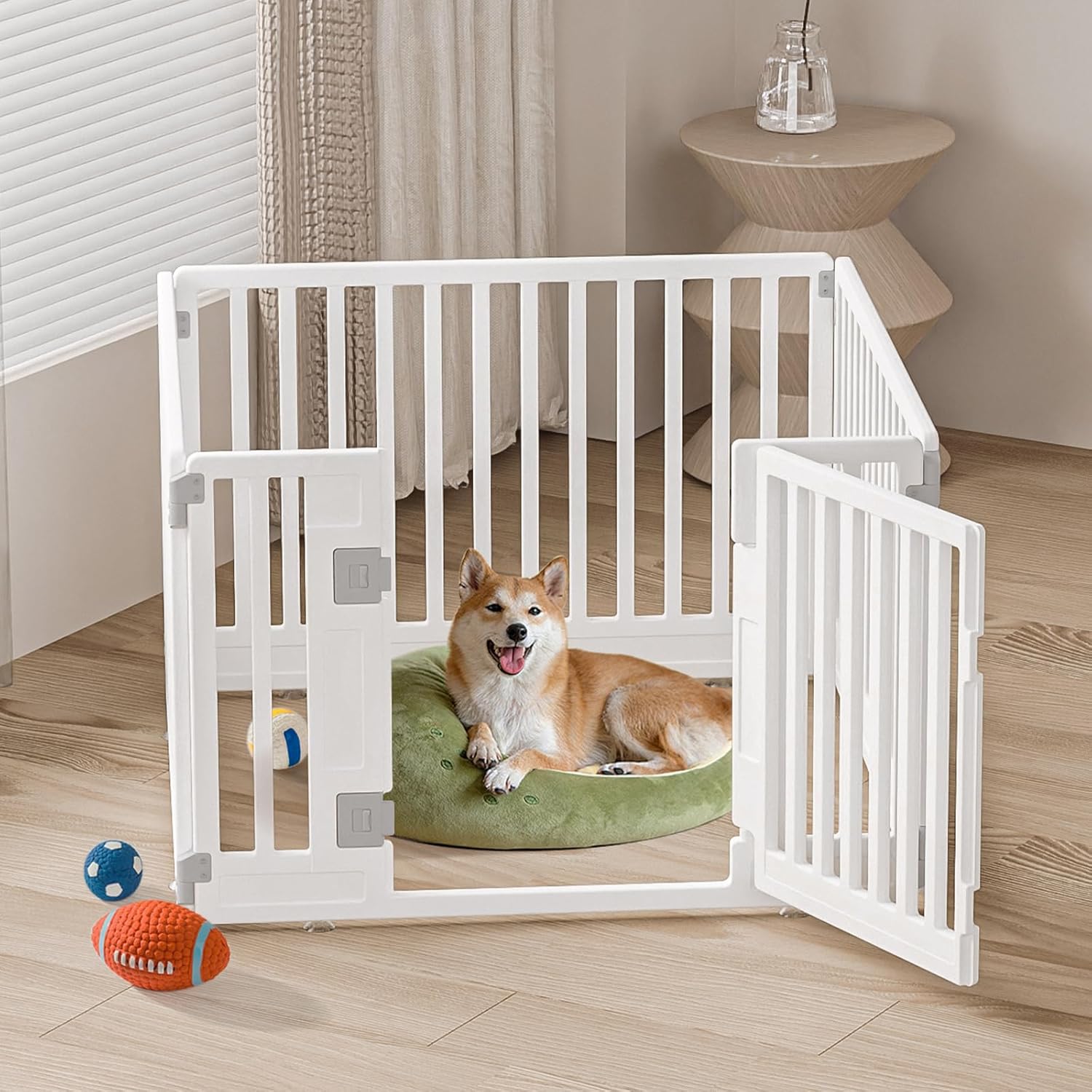 Pet Playpen Foldable Gate for Dogs Heavy Plastic Puppy Exercise