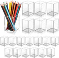 Acrylic Pencil Holder 20 Pack - Clear Desktop Organizer for Pens