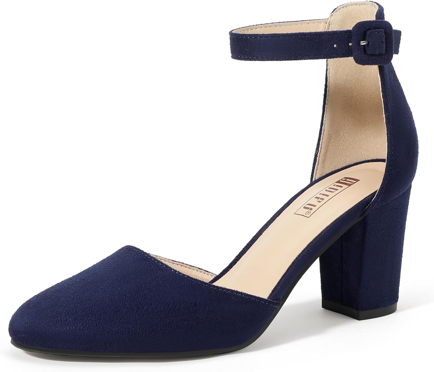 IDIFU Closed Toe Heels for Women - Stylish Chunky Block Heels