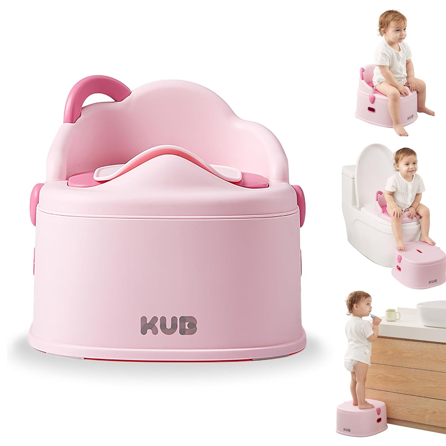 KUB 3-in-1 Potty Training Toilet: Chair, Seat, Step Stool
