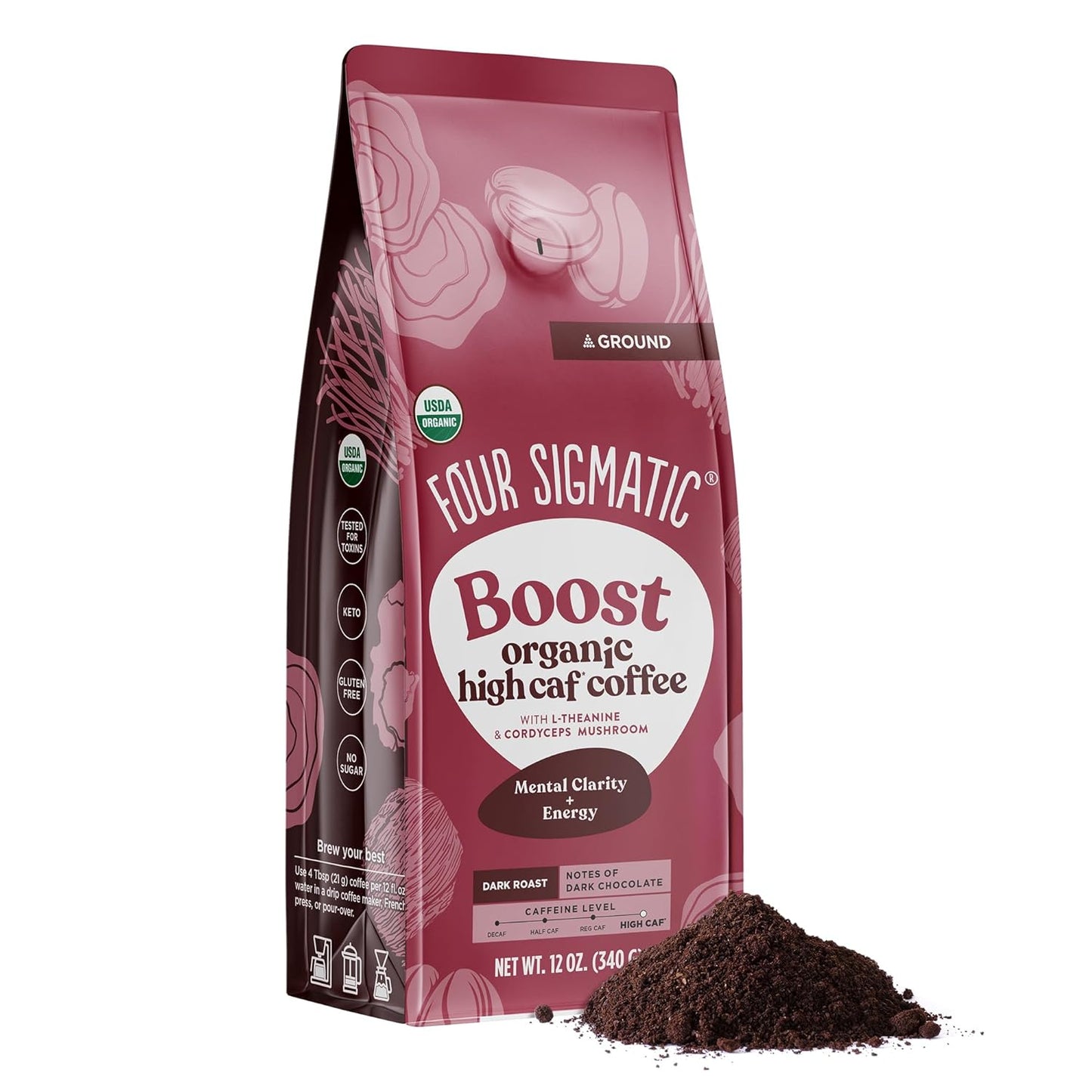 Four Sigmatic High Caffeine Coffee | Energy Boost Without Jitters