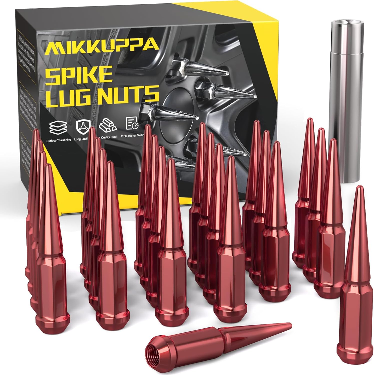 MIKKUPPA M14x1.5 Spike Wheel Lug Nuts for Chevy and GMC