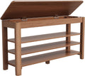 Shoe Rack Bench Rubberwood 3-Tier Storage Seat - Holds 6-10 Pairs