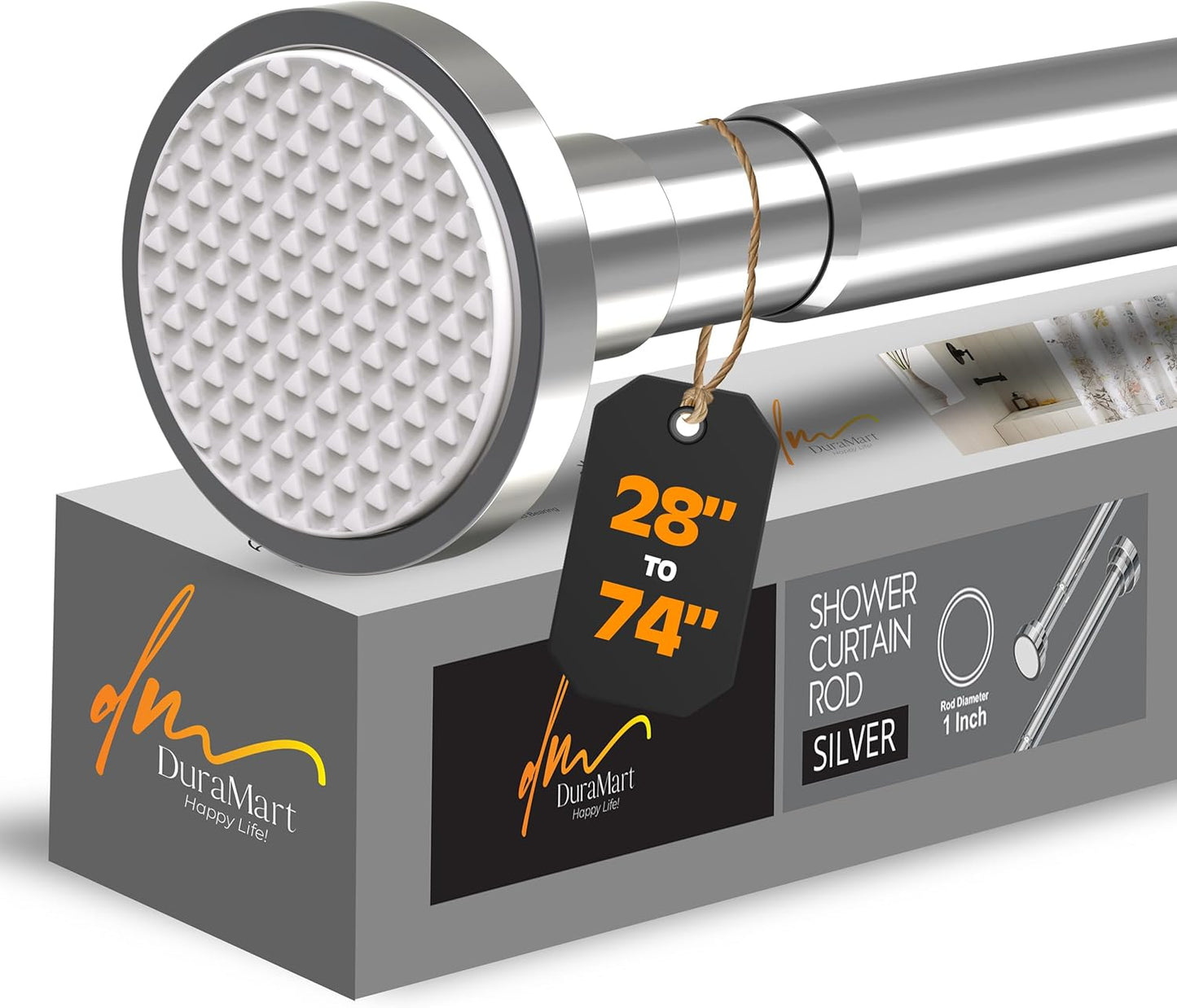 DuraMart Rust-Free Shower Rod - No Drilling Needed!