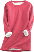 Yeokou Women Sherpa Lined Fleece Crewneck Pullover - Warm Layer
