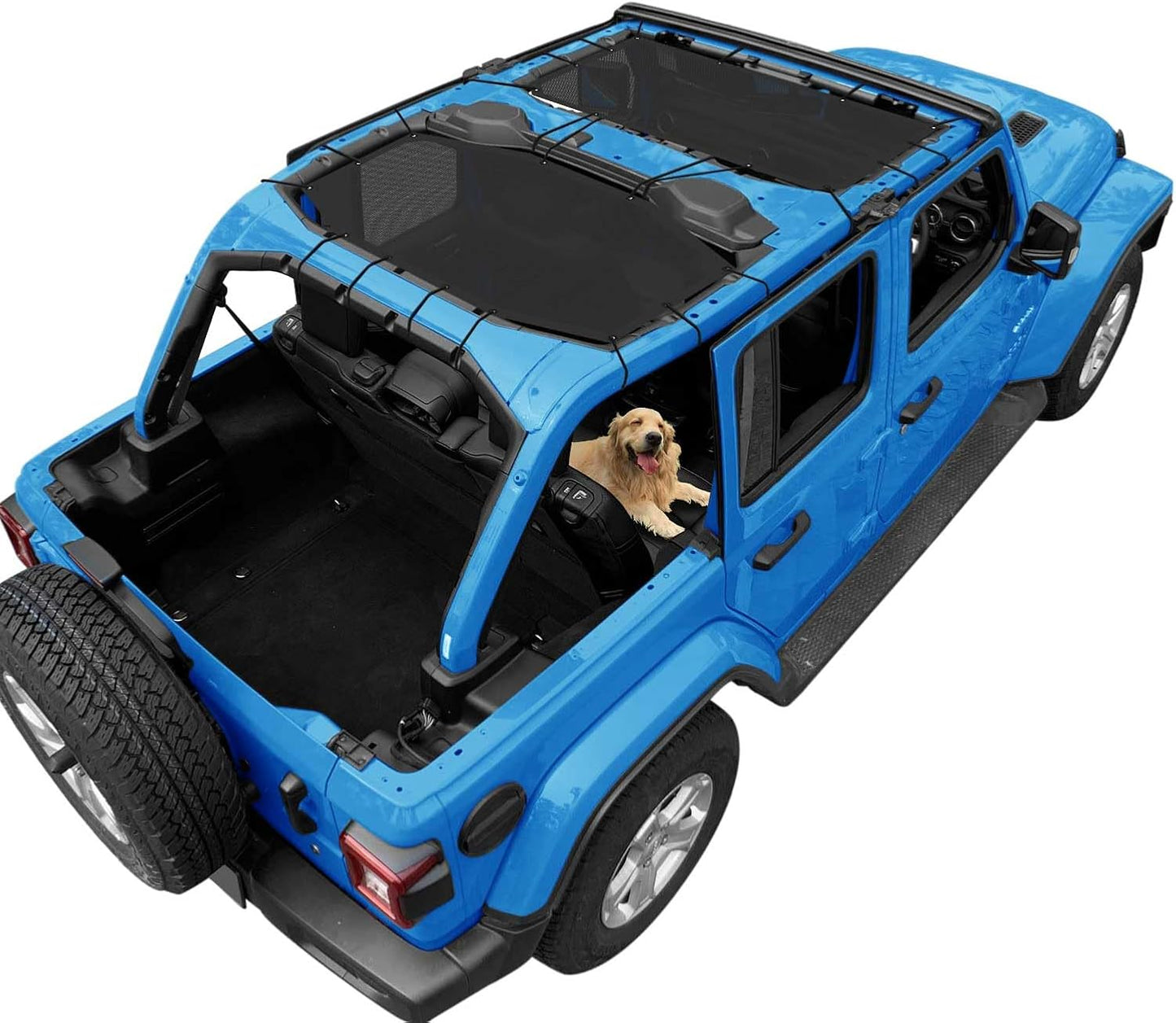JL Top Sun Shade Roof for Jeep Wrangler 2018-2023 - Black Mesh