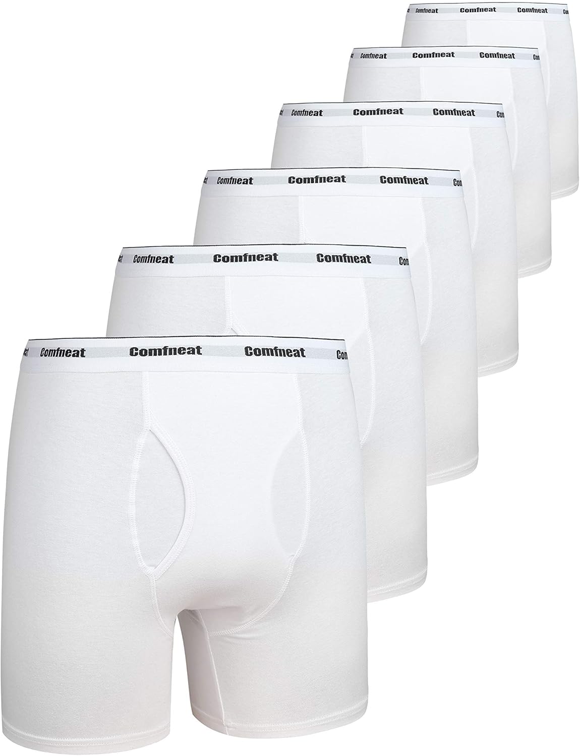 Comfneat Men's 6-Pack Boxer Briefs Soft Breathable Underwear