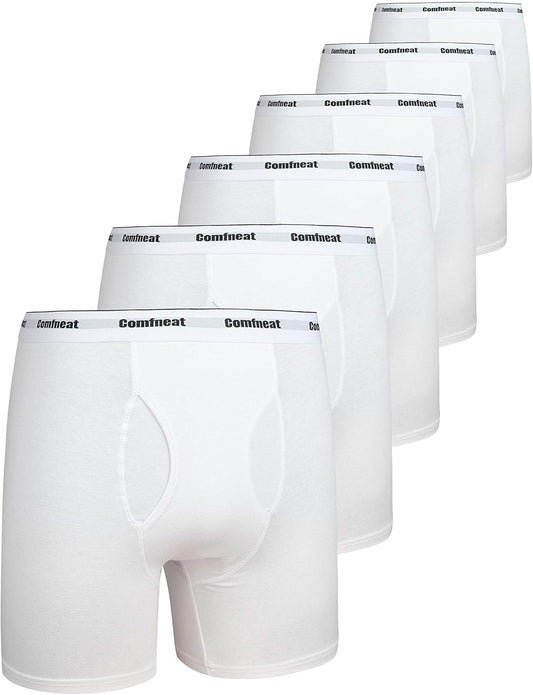 Comfneat Men's 6-Pack Boxer Briefs Soft Breathable Underwear