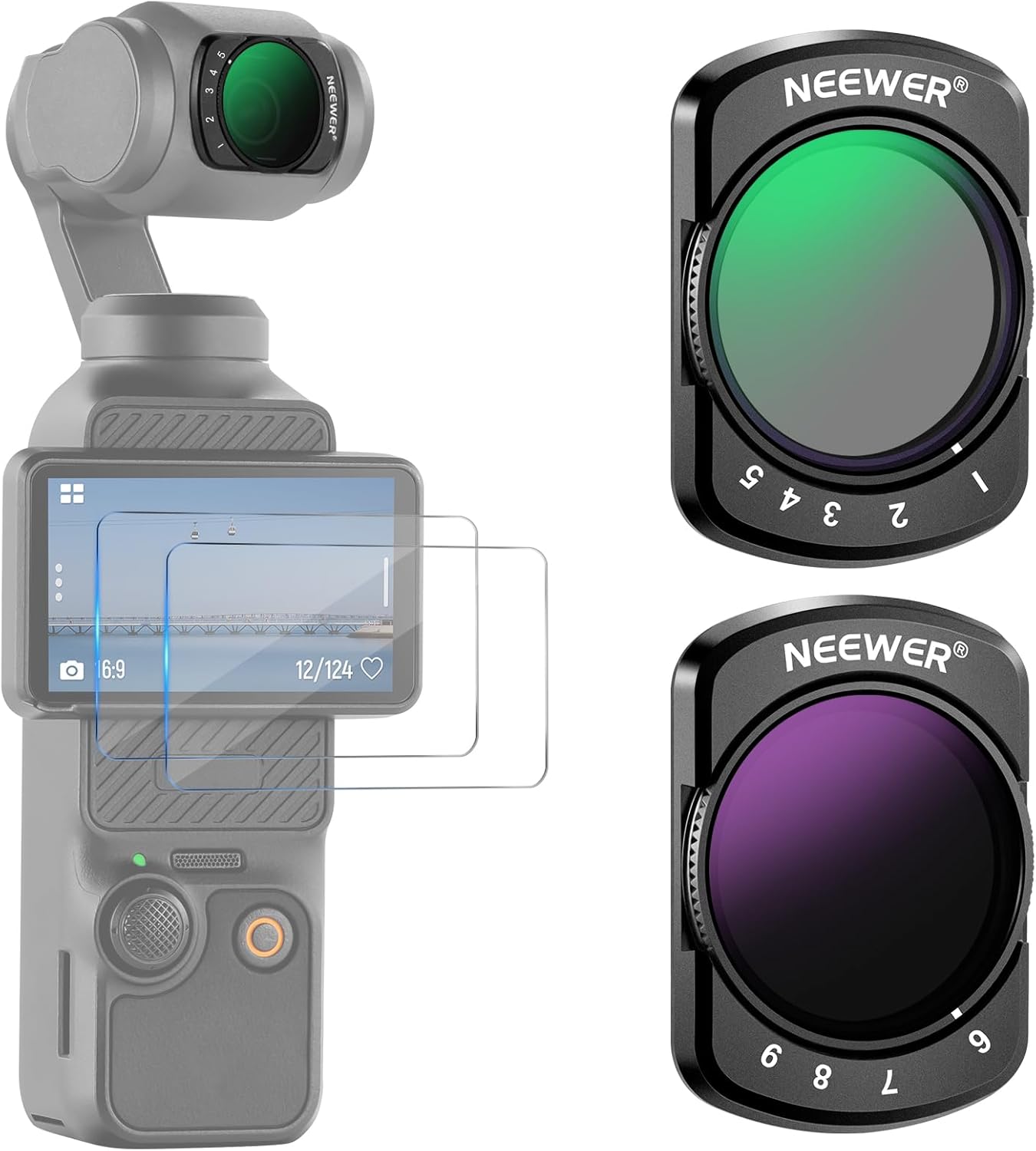NEEWER Variable ND Filters Kit for DJI Osmo Pocket 3 Camera