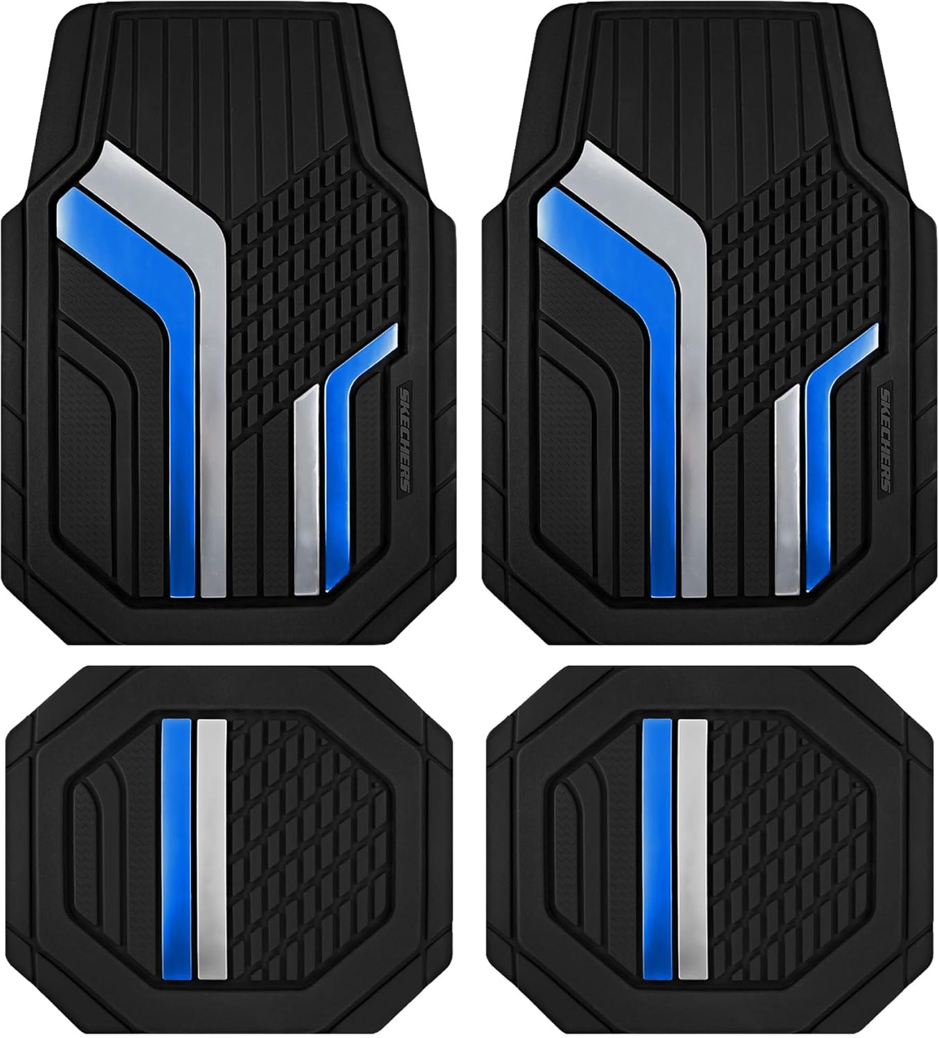 Skechers Heavy Duty Rubber Car Floor Mats for All Weather Use