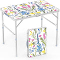 VINGLI 3FT Small Folding Camping Table - Portable Adjustable Height