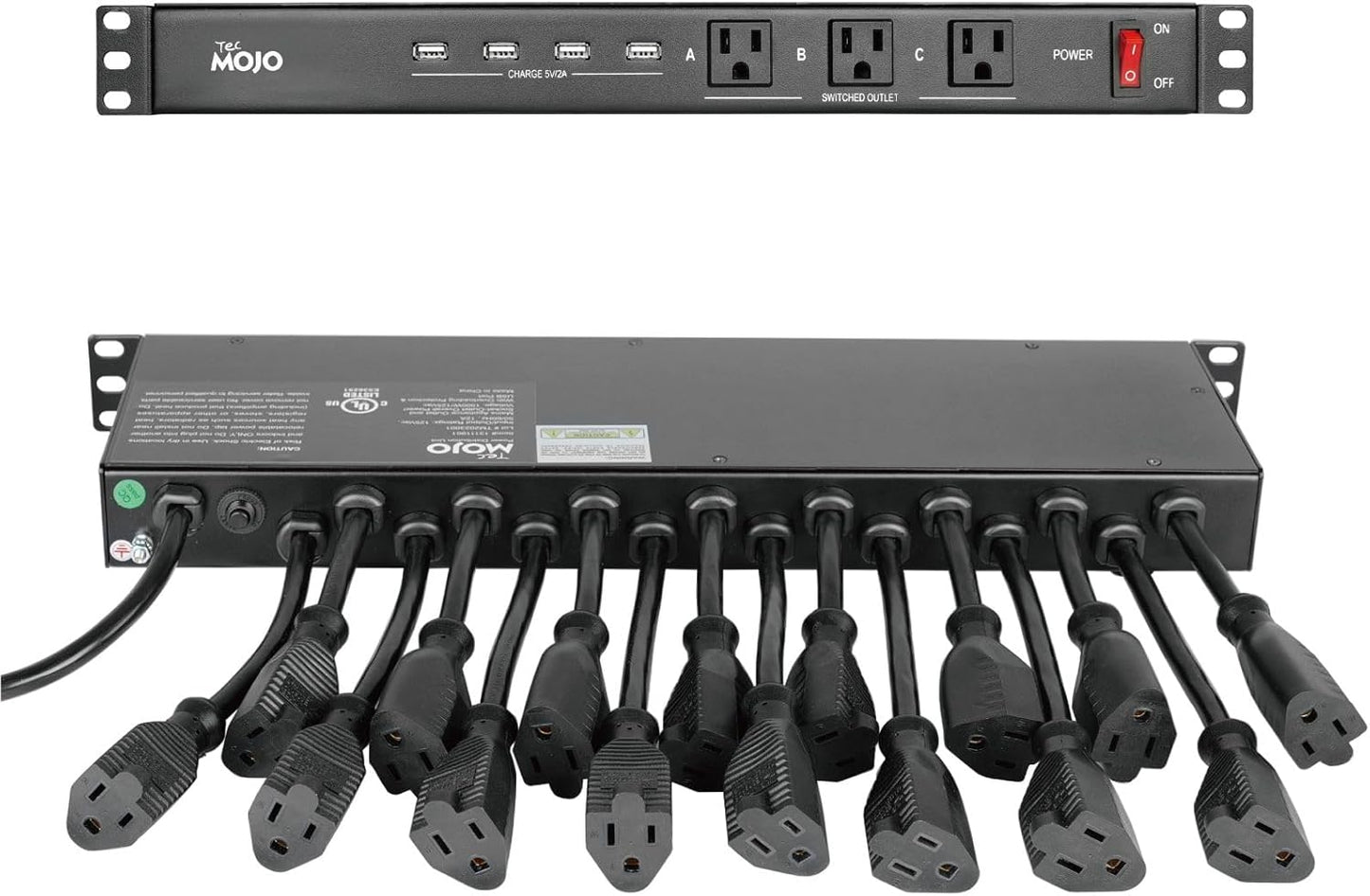 Tecmojo 1U Rack Mount PDU Power Strip - Efficient Power Distribution