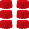 Red Round Tablecloth 120 in 6 Pack - Durable Polyester for Events