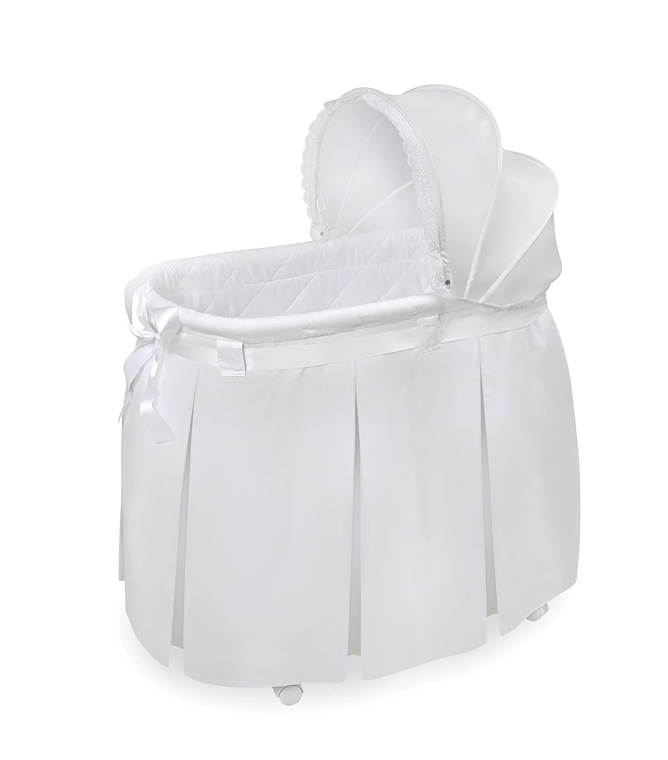 Wishes Rocking Baby Bassinet with Canopy and Storage Basket