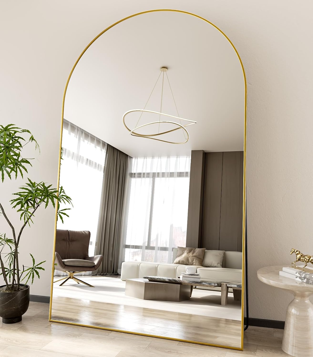 Koonmi 46x76 Arched Full Length Mirror for Home Decor