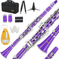 Bb Clarinet For Beginners Students 17 Keys Clarinet with Case - Purple