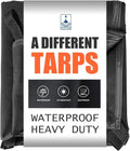 5x5Ft Waterproof Canvas Tarp Black 2PCS - Heavy Duty 20mil Cover