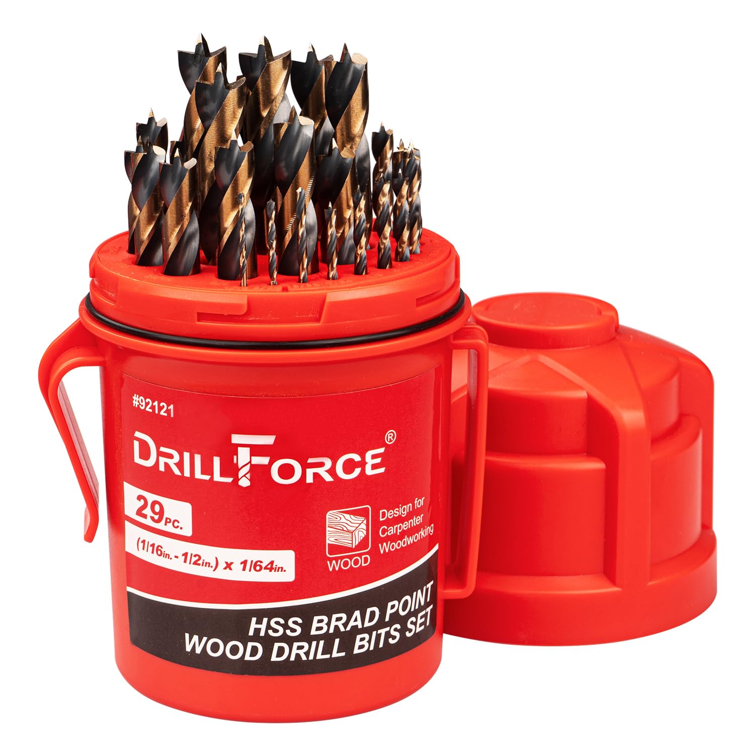 29PCS HSS Brad Point Wood Drill Bits Set for Precision Woodworking