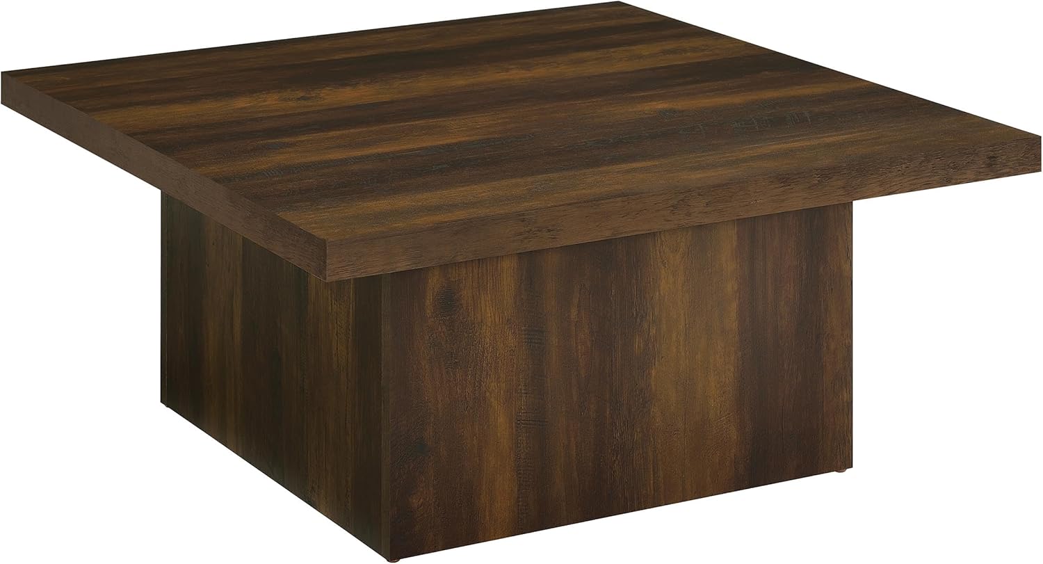 Devar Square Coffee Table with Plinth Base for Living Room