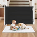 Retractable Baby Gate for Stairs 55in x 38in - One-Hand Safety