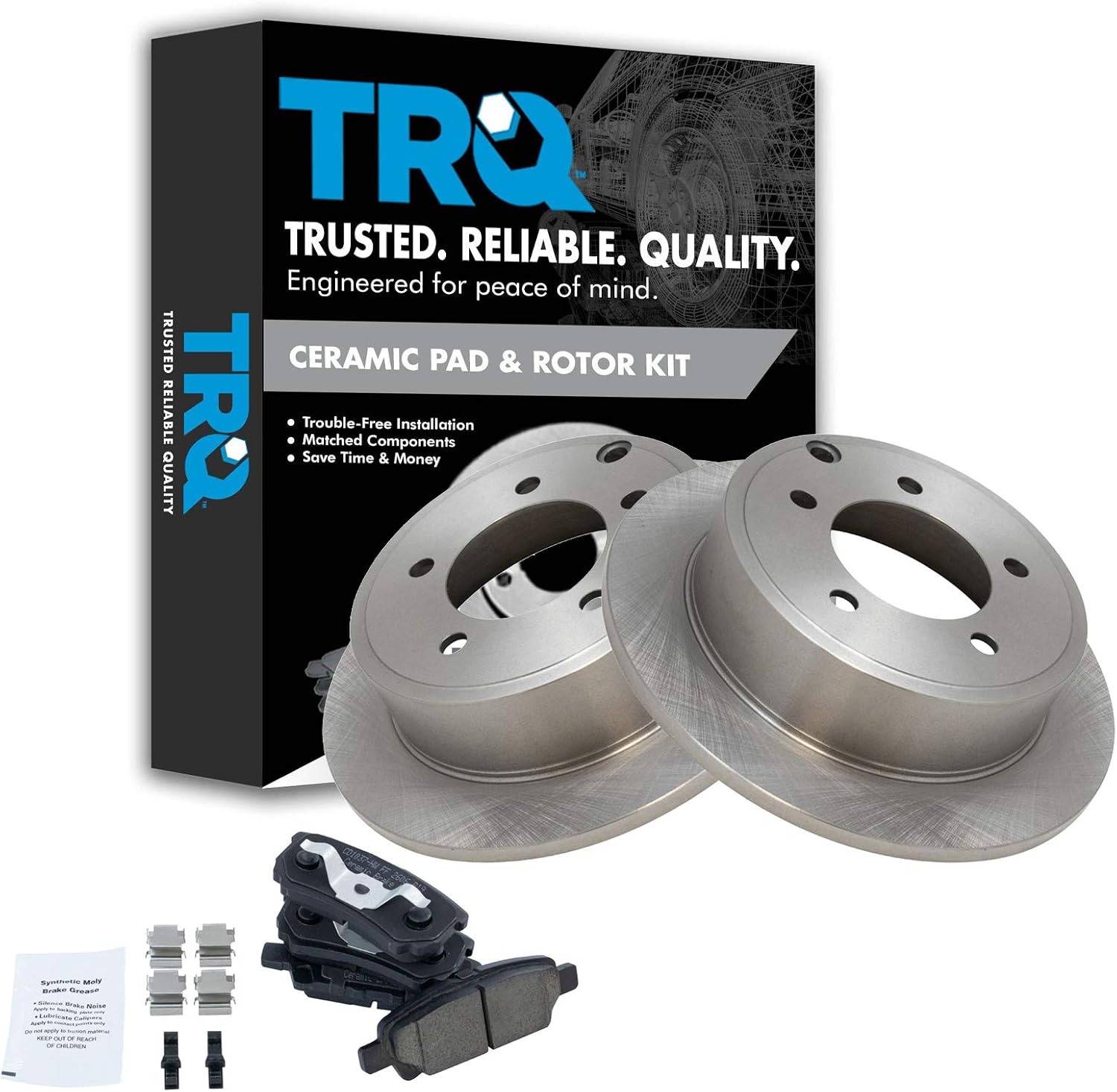 TRQ Rear Ceramic Brake Pad & Rotor Disc Set for 200 Sebring