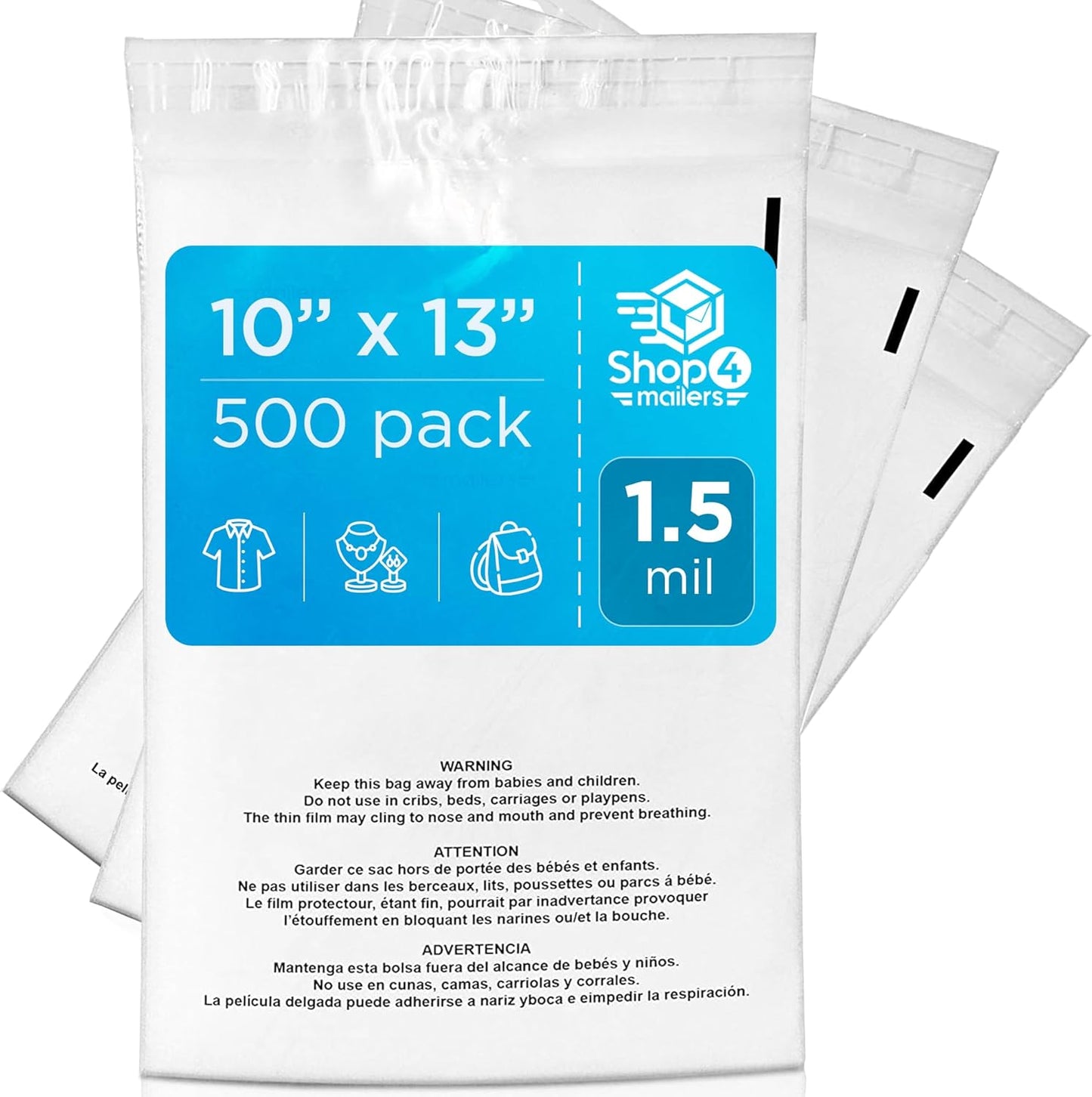 Clear Plastic Poly Bags for Business FBA Packaging and Storage