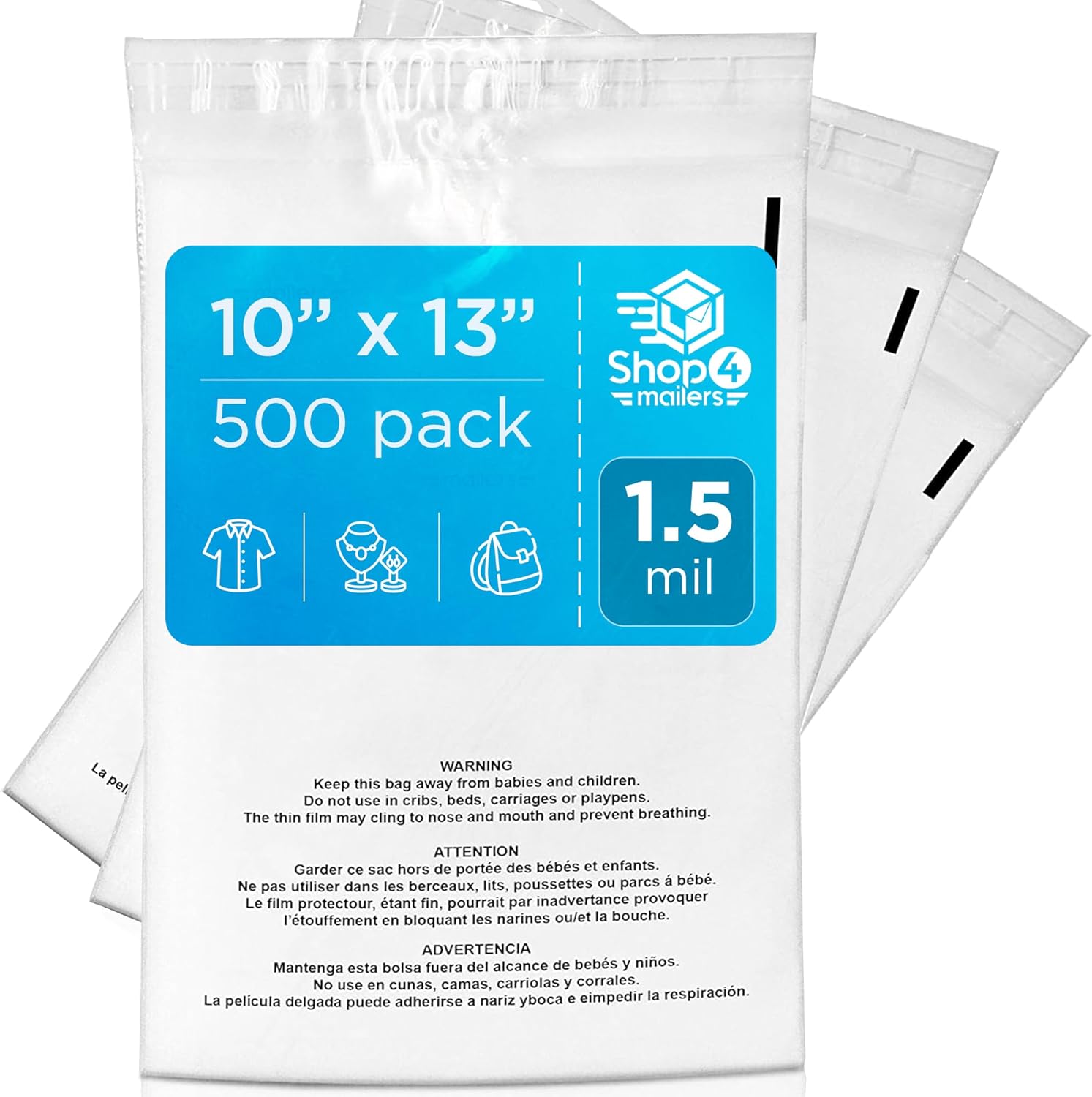 Clear Plastic Poly Bags for Business FBA Packaging and Storage