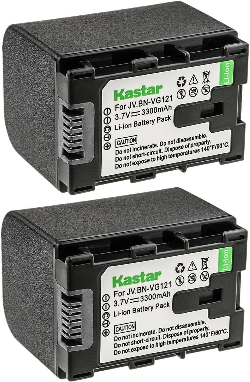 Kastar BN-VG121 Battery 2-Pack for JVC GZ-E Series Cameras