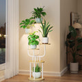 Indoor Plant Stand with Grow Light - 6 Tier Tall Corner Shelf