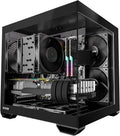 MATX PC Case with 270-Degree Panoramic Glass and 5 Fans