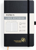 POPRUN Lined Journal Notebook A5 Medium - Durable Hardcover Journal