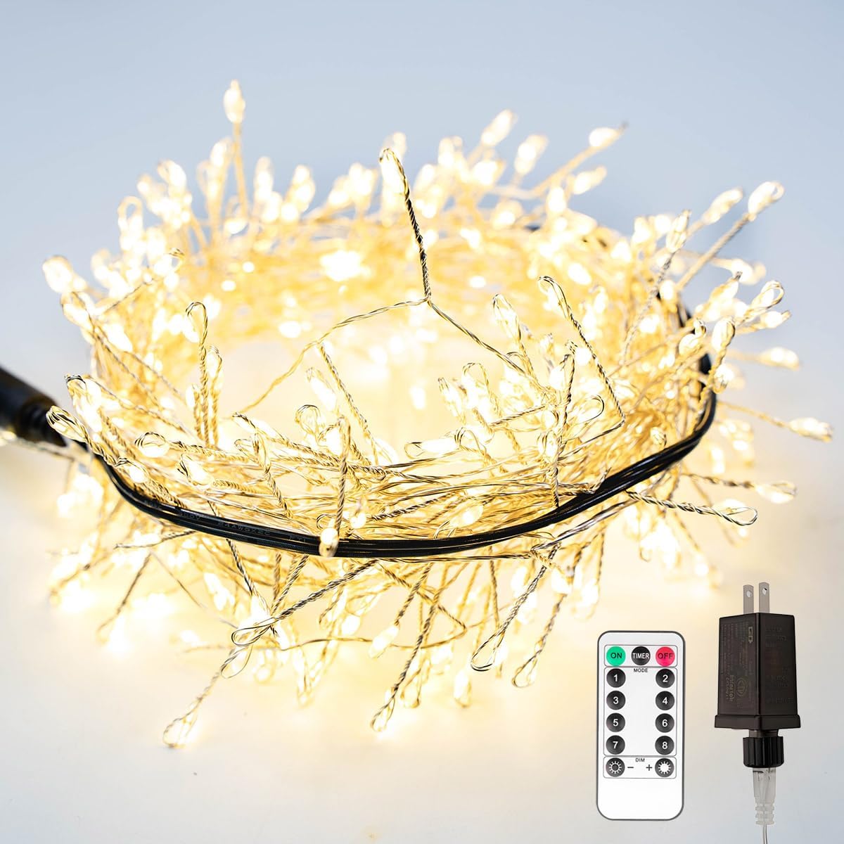 100FT Firecracker String Lights with Remote for Indoor Outdoor Use