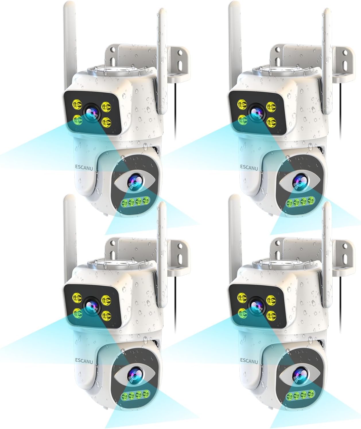 Dual Lens Home Security Cameras with Color Night Vision Features