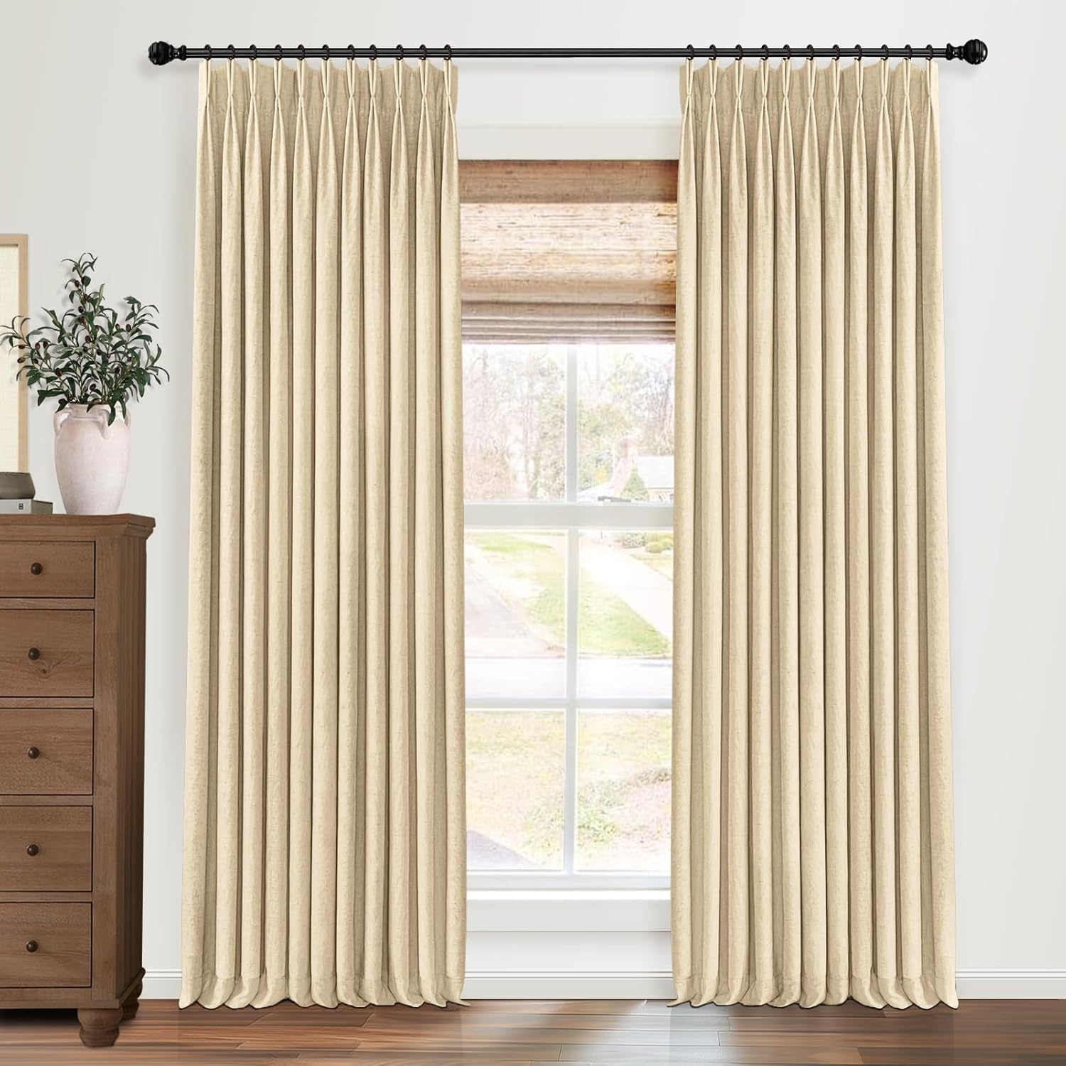 Pinch Pleated Blackout Curtains for Bedroom and Living Room