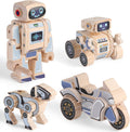 SainSmart Jr. 4-in-1 STEM Kits Wooden Robot Assembly Toy Set