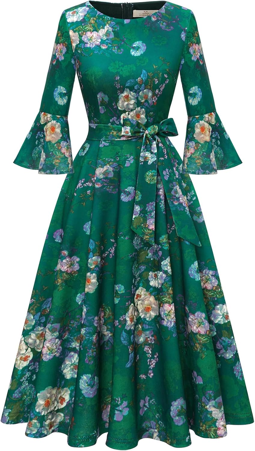 Vintage Bell Sleeve Women's Church Dresses for Any Occasion